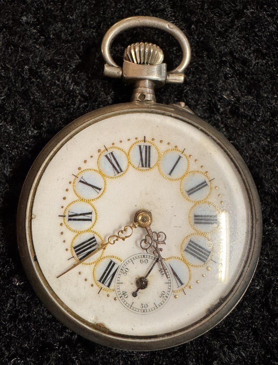 Napoleon III Period Silver Pocket Watch-photo-3