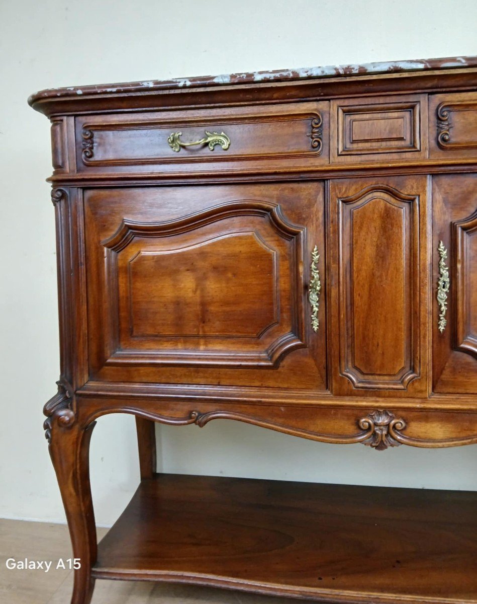 Buffet De Style Louis XV En Noyer Vers 1880 -photo-3