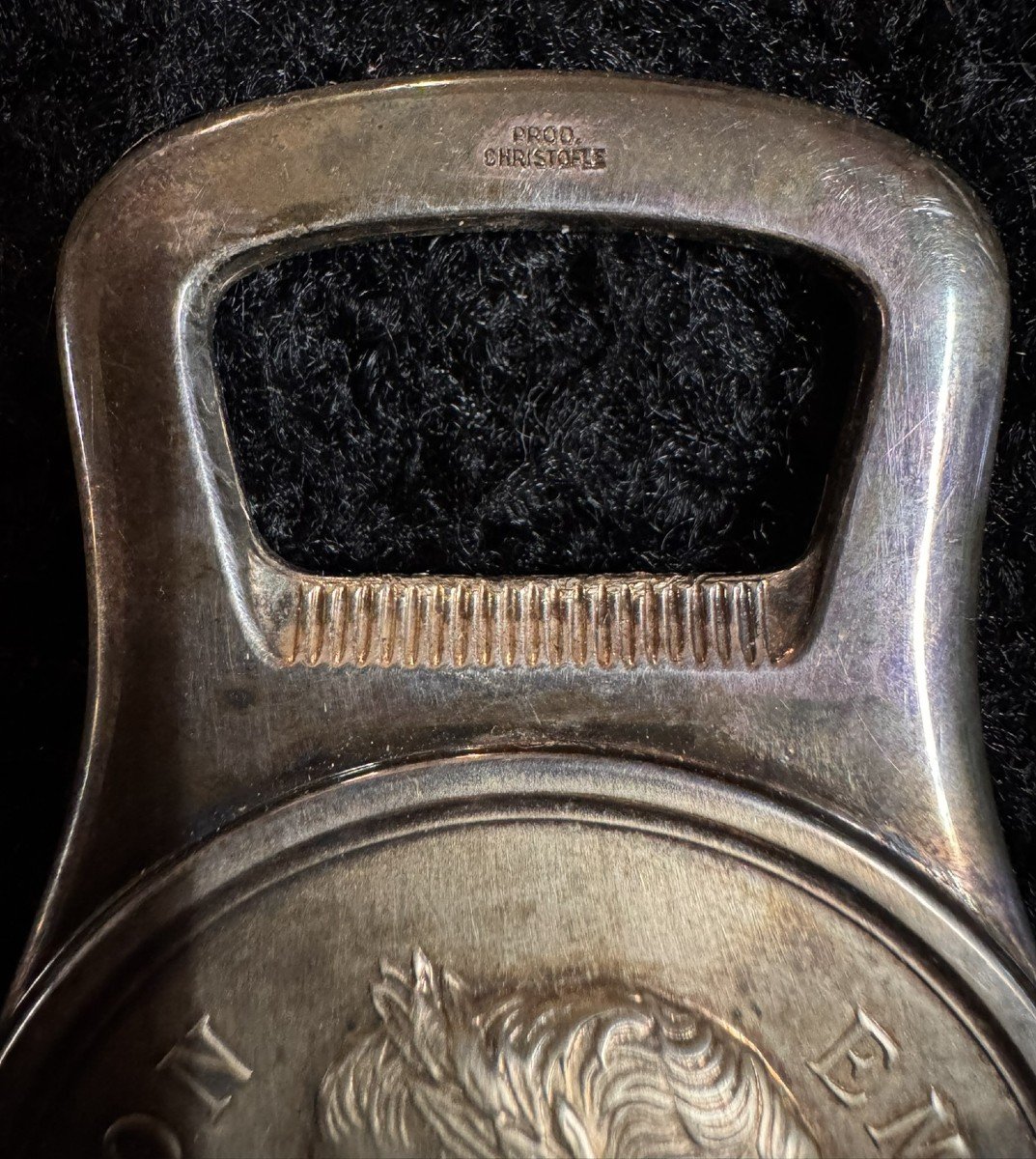 Gallia Production Christofle: Bottle Opener With The Image Of The Emperor-photo-3