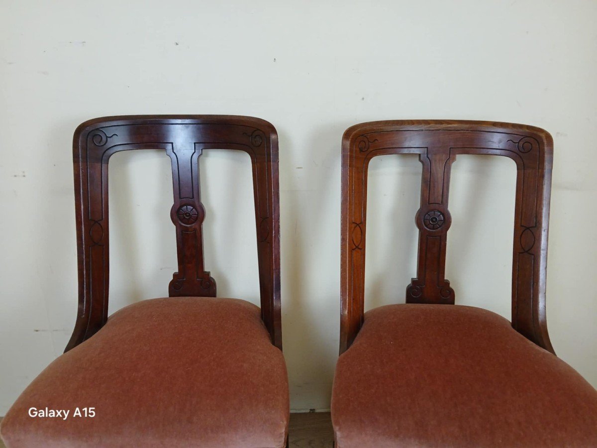 Beautiful Pair Of Quality 19th Century English Mahogany Chairs Circa 1850 -photo-1