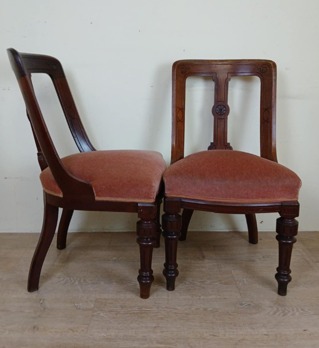 Beautiful Pair Of Quality 19th Century English Mahogany Chairs Circa 1850 -photo-2