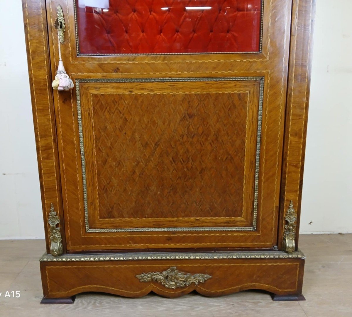 Bibliothèque - Vitrine De Style Louis XVI, En Marqueterie / Seconde Moitié Du XXe Siècle-photo-3