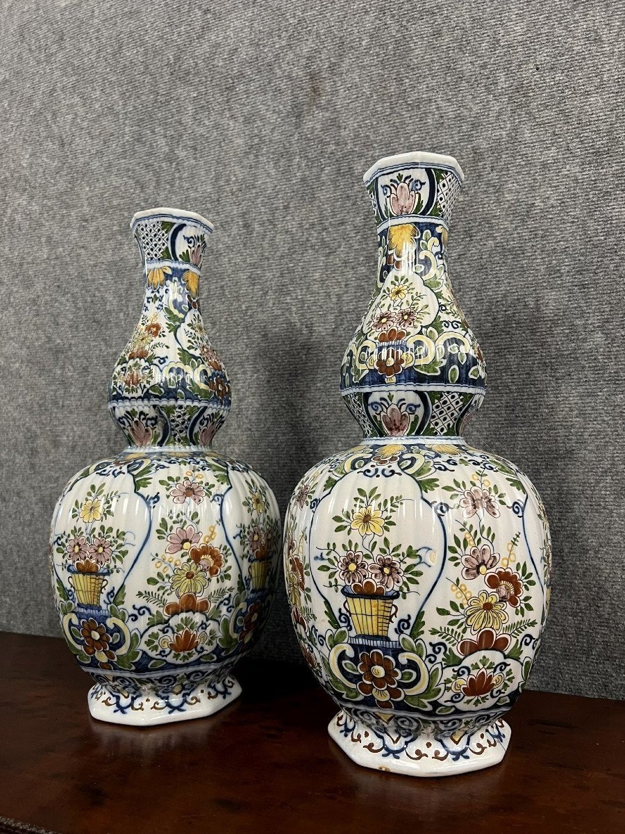 Rouen : Paire De Vases Fleuris-photo-4