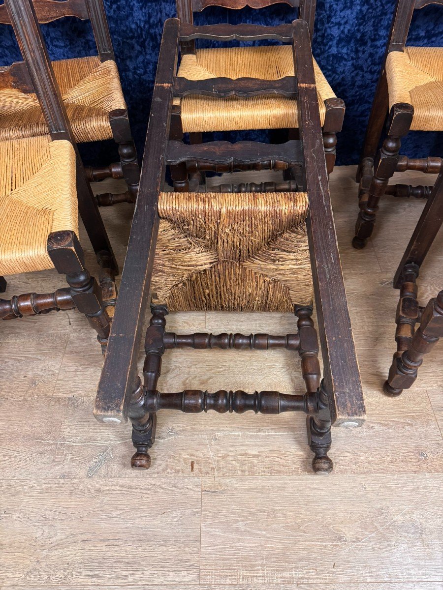 Beautiful Set Of 6 Rustic Lxiii Style Chairs Circa 1900-photo-3