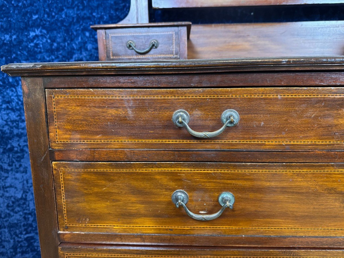 Superb English Mahogany Chest Of Drawers With Psyche Circa 1880-photo-1