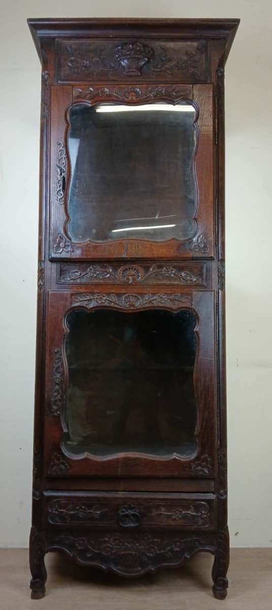 Louis XV Provencal Oak Display Cabinet Circa 1850-1880  -photo-2