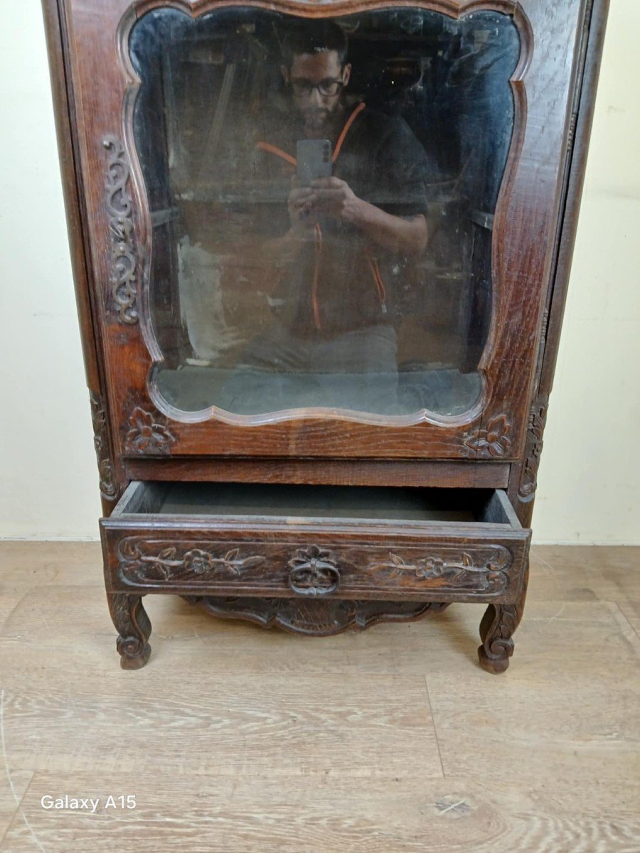 Louis XV Provencal Oak Display Cabinet Circa 1850-1880  -photo-3