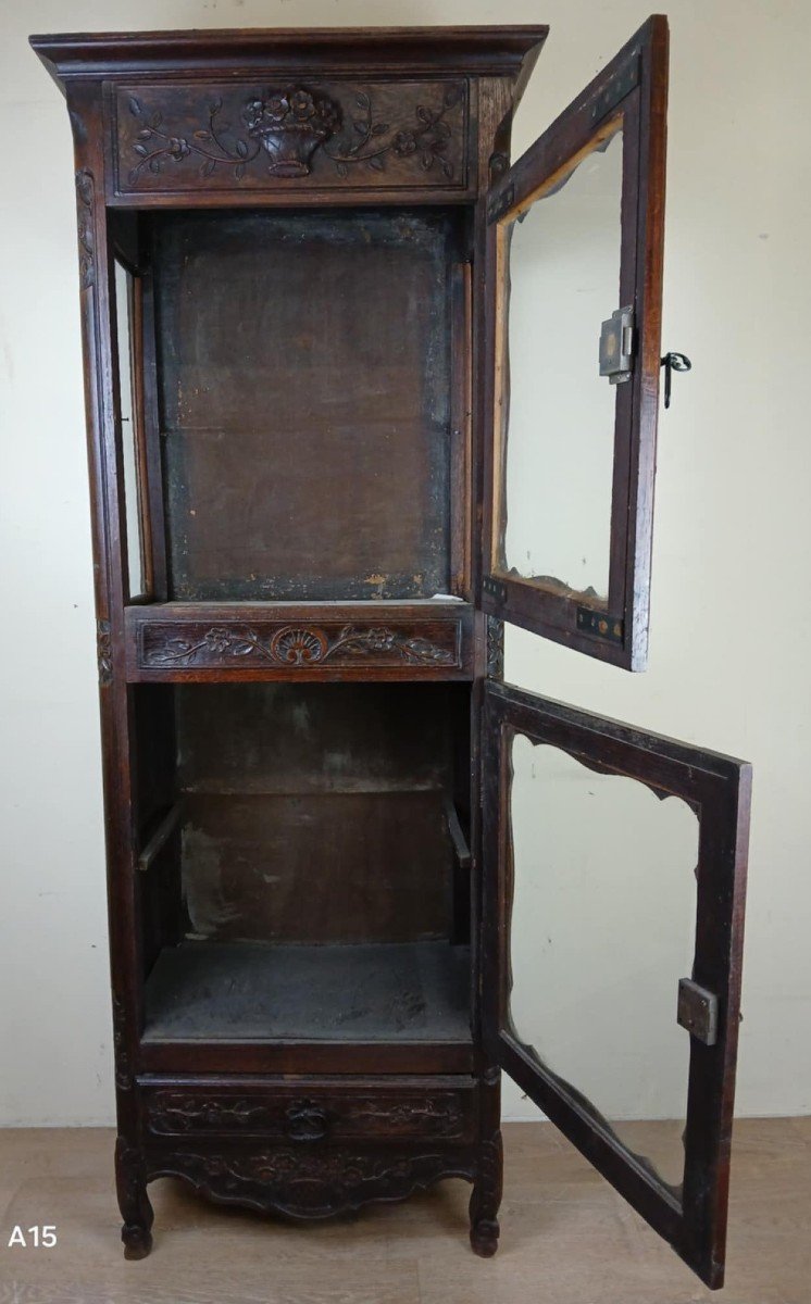 Louis XV Provencal Oak Display Cabinet Circa 1850-1880  -photo-1