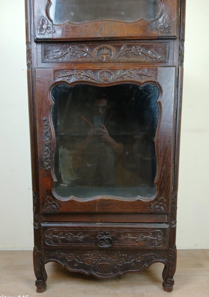 Louis XV Provencal Oak Display Cabinet Circa 1850-1880  -photo-4