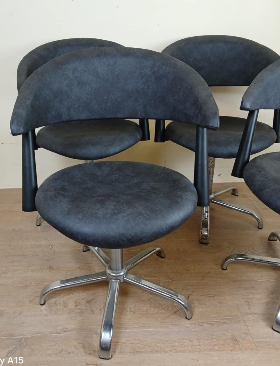 Set Of Four Vintage Armchairs Circa 1980 -photo-2