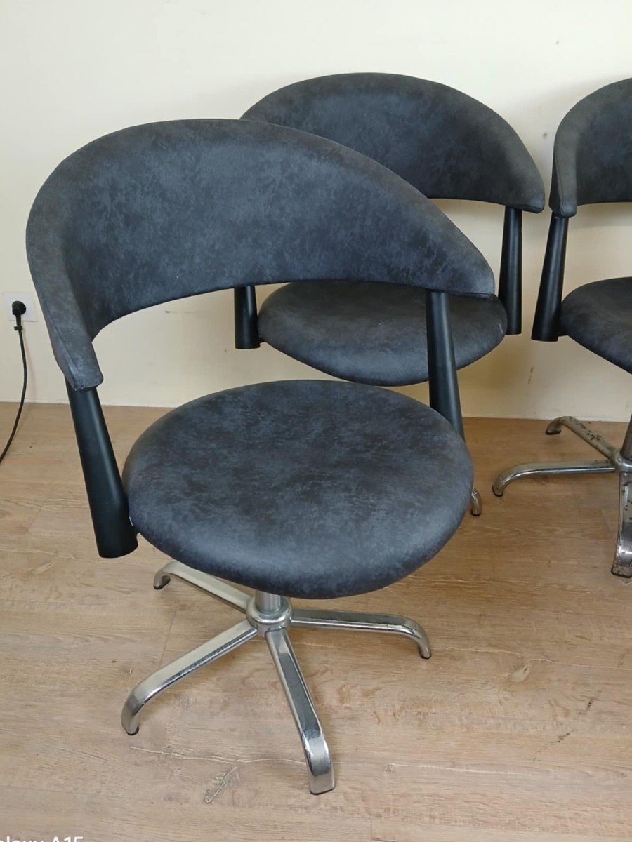 Set Of Four Vintage Armchairs Circa 1980 -photo-4