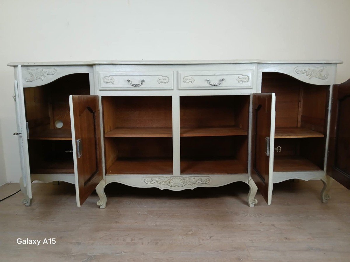 Buffet En Enfilade Style Louis XV Provençal En Bois Laqué Vers 1900-photo-3