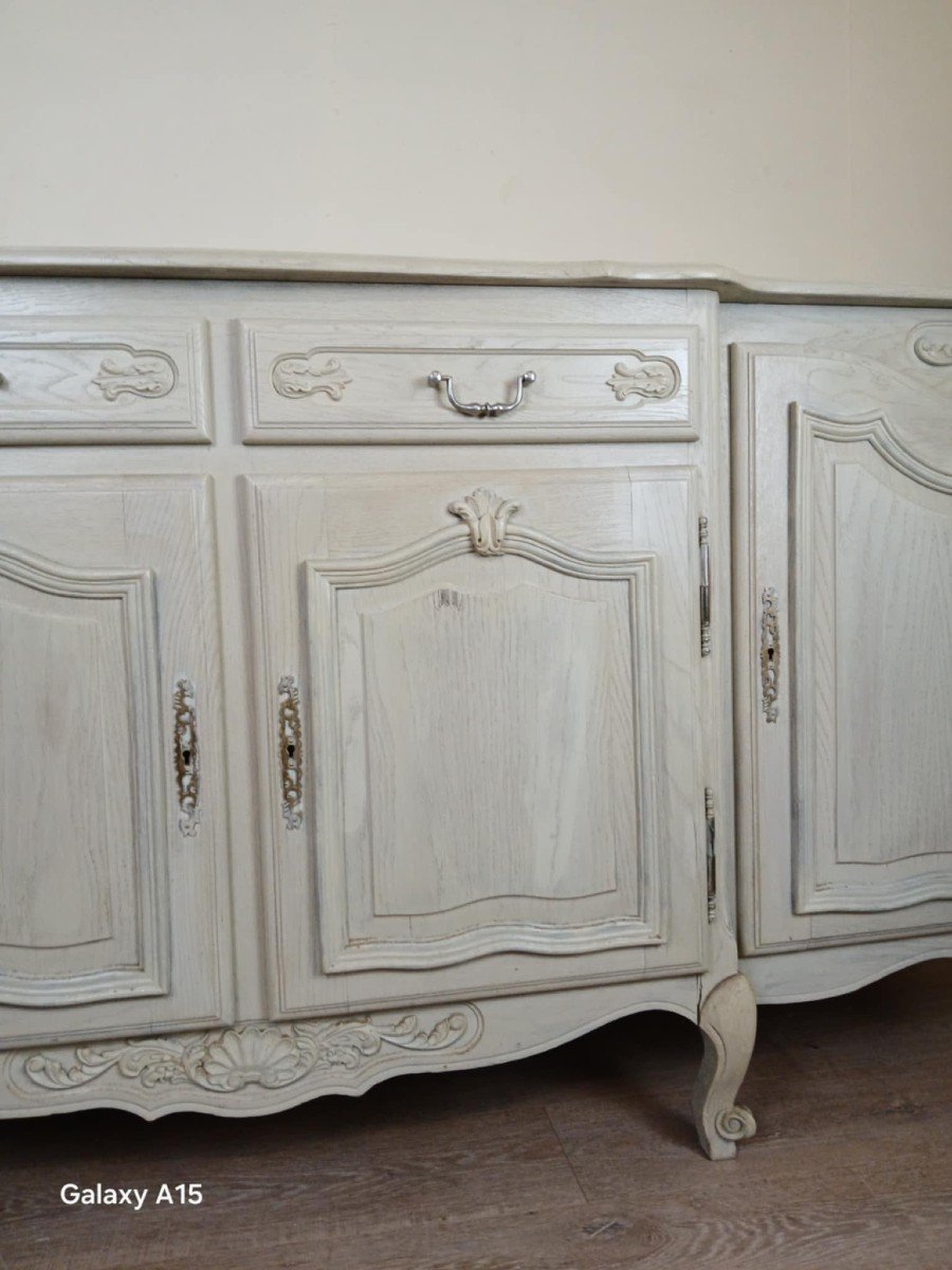 Buffet En Enfilade Style Louis XV Provençal En Bois Laqué Vers 1900-photo-1