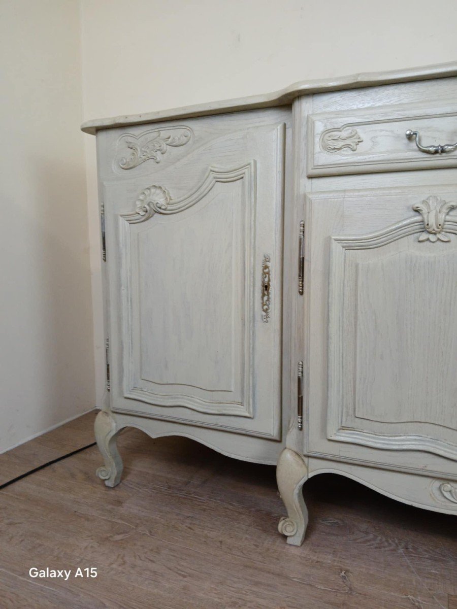 Buffet En Enfilade Style Louis XV Provençal En Bois Laqué Vers 1900-photo-2