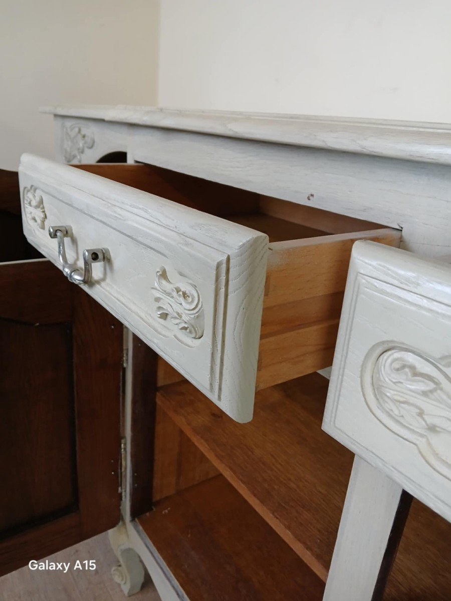 Buffet En Enfilade Style Louis XV Provençal En Bois Laqué Vers 1900-photo-8