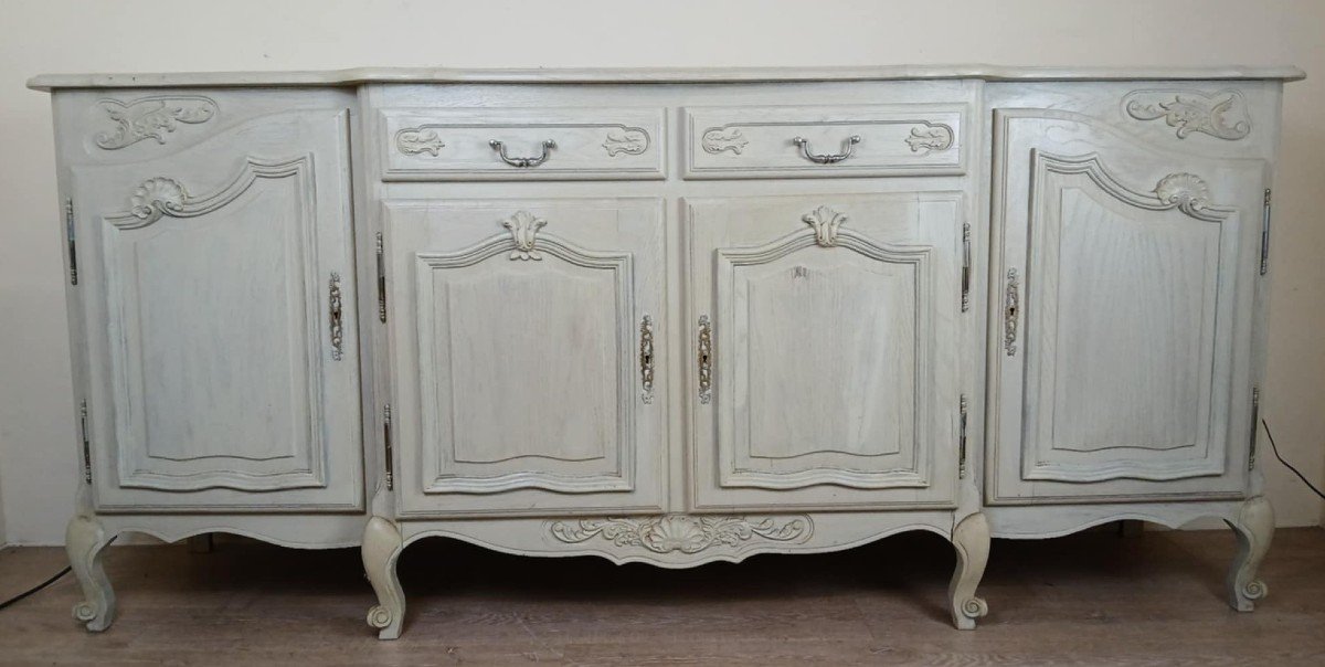 Buffet En Enfilade Style Louis XV Provençal En Bois Laqué Vers 1900