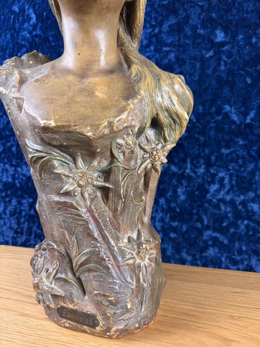 After Villanis: Terracotta Bust, Art Nouveau Period, Circa 1900 / H52cm   -photo-3