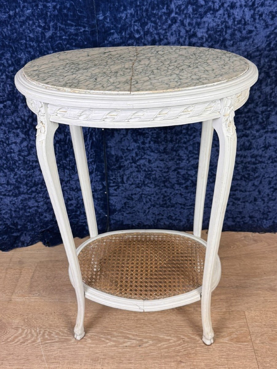 Louis XV Style Side Table Or Pedestal Table In Lacquered Wood