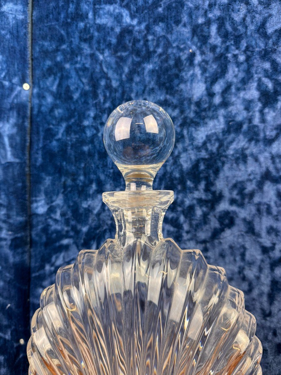 In The Taste Of Lalique: Superb Crystal Shell Decanter Circa 1970-photo-2