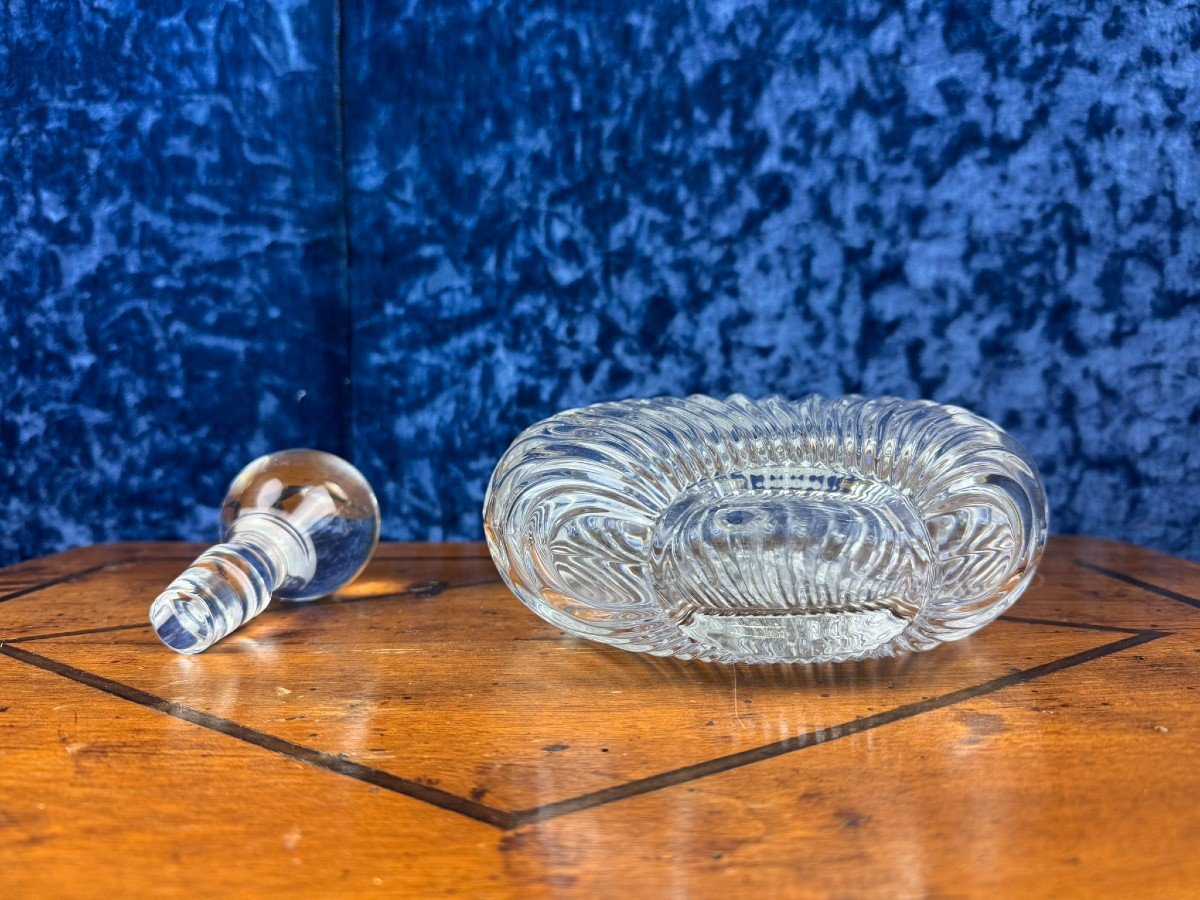 In The Taste Of Lalique: Superb Crystal Shell Decanter Circa 1970-photo-4