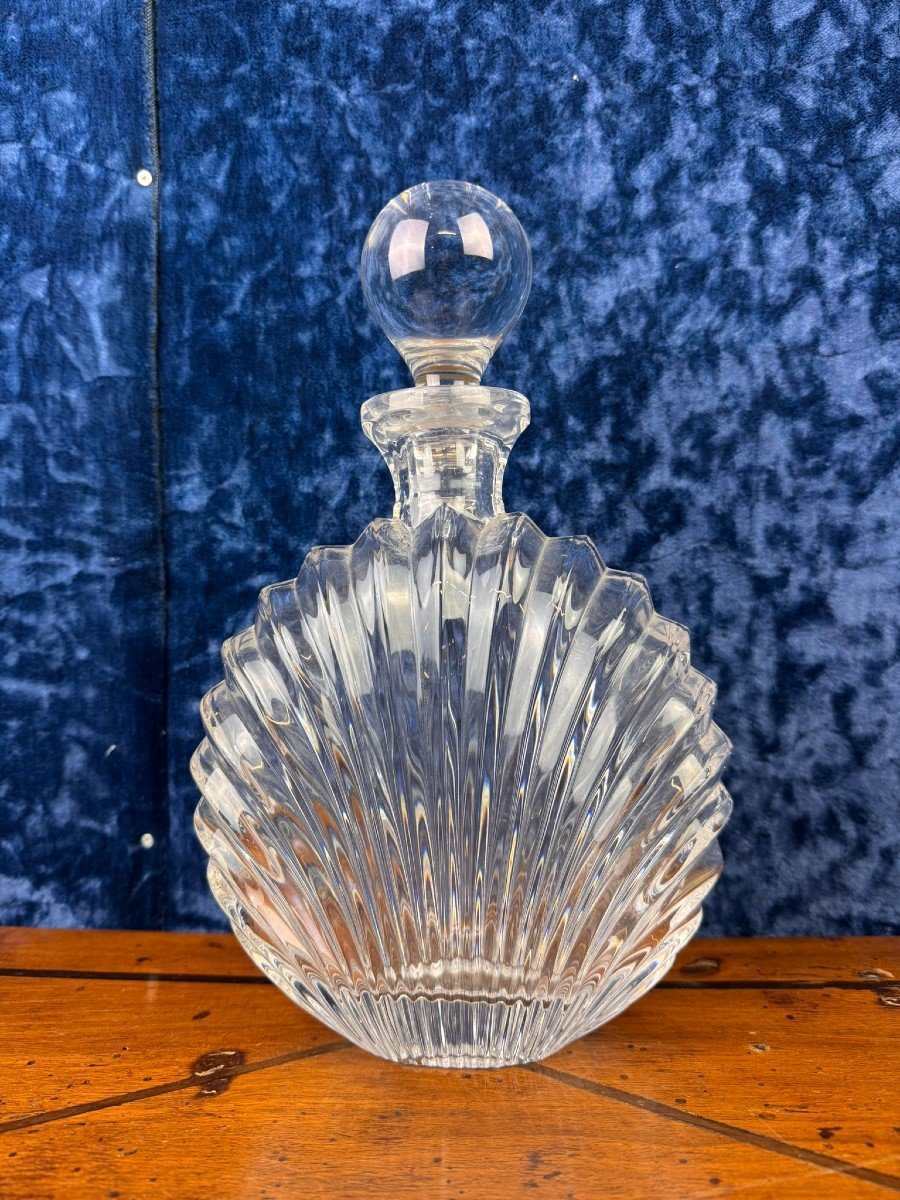 In The Taste Of Lalique: Superb Crystal Shell Decanter Circa 1970