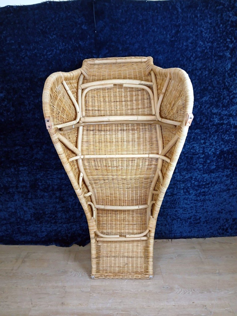 Wicker And Rattan Lounge Chair By Carl Ojerstam For Ikea Circa 1980/1990-photo-4