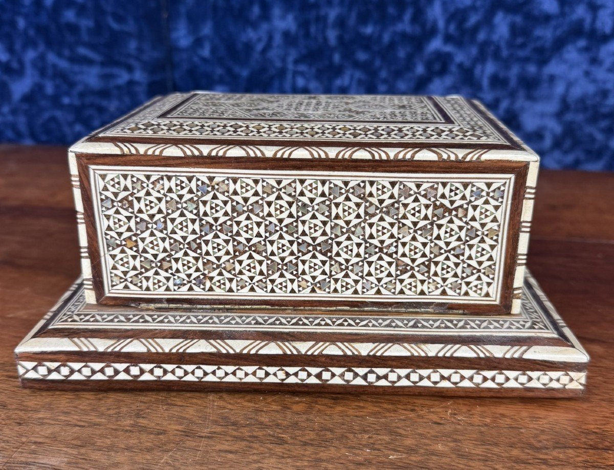 Oriental (syrian) Cigarette Box In Mother-of-pearl Marquetry-photo-7