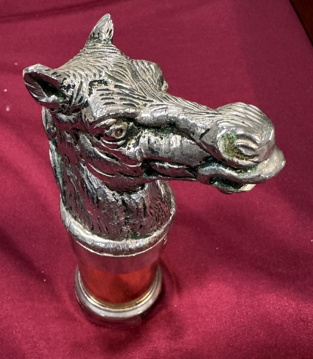 Gucci Italy: Silver-plated Horse Head Pepper Shaker Circa 1970 