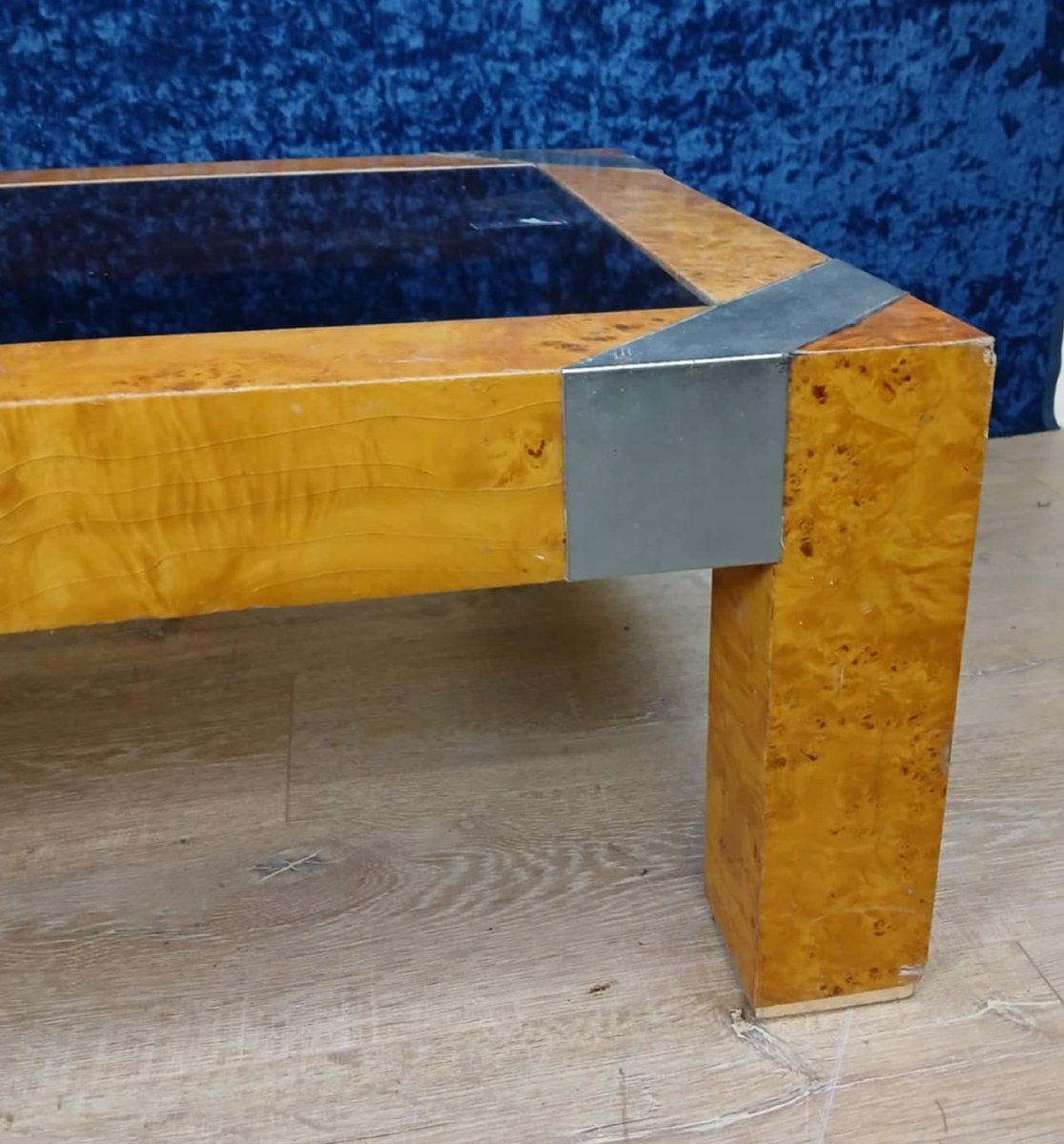 Table Basse Italienne En Loupe D’après Willy Rizzo Pour Mario Sabot Vers 1970-photo-1