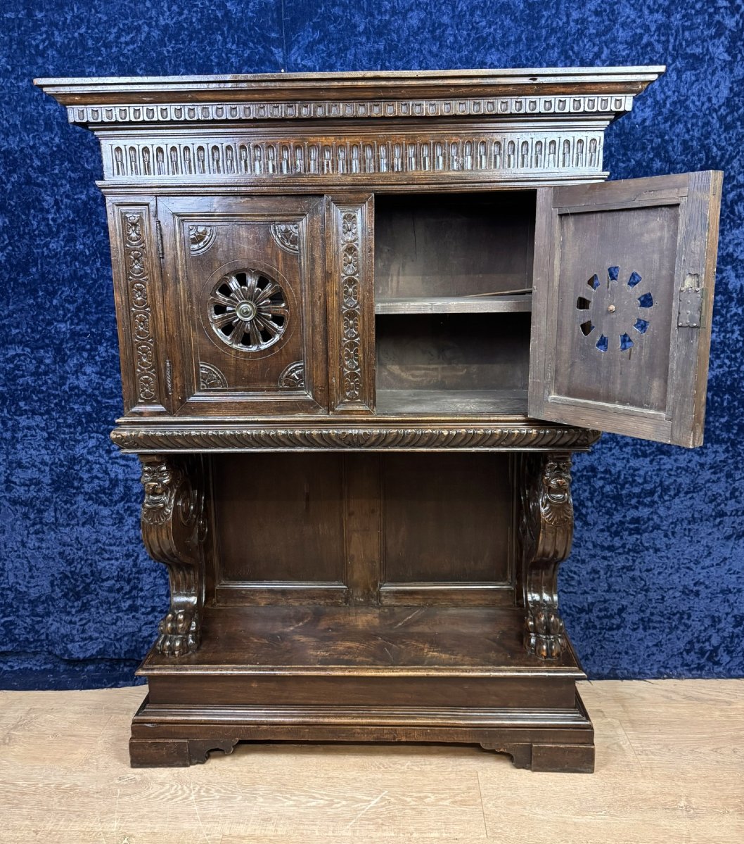 Cabinet Dressoir Style Renaissance En Chêne Circa 1850-photo-3