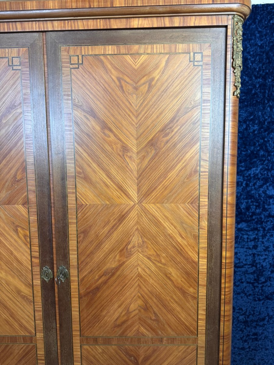 Armoire Style Louis XV En Marquèterie époque XXème -photo-3