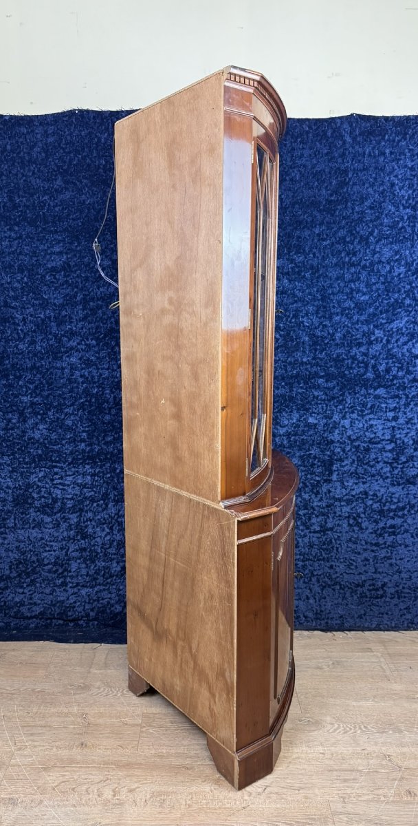 Vitrine Encoignure Anglaise Vintage En Acajou -photo-6