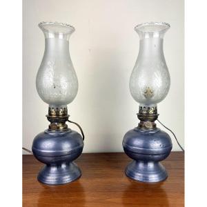 Pair Of Tin Oil Lamps