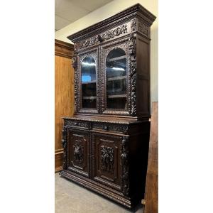 Renaissance Style Hunting Lodge Library Buffet In Oak 