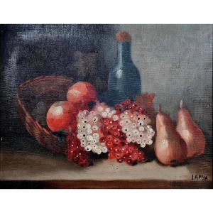 Lamy Late 19th Early 20th Century: Oil On Canvas Still Life With Fruits  