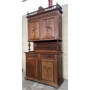 Louis XVI Style Buffet In Carved Walnut 