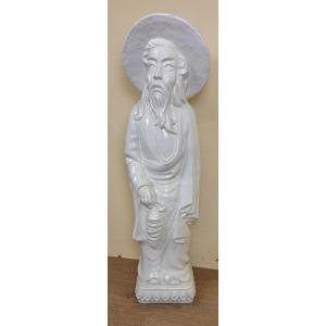 Very Large Chinese White Porcelain Statue / Height 107 Cm (b)