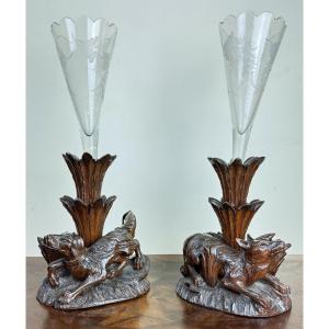 Paire De Vases  "forêt Noire" époque Napoléon III