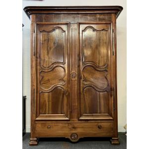 Louis XV - Louis XVI Transition Period Wardrobe In Walnut 