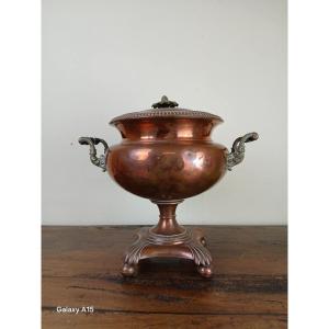 Grand Samovar / Bouilloire Russe En Cuivre 