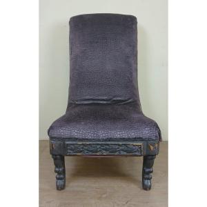 Exceptionnel Et Rare Fauteuil Prie Dieu Style Renaissance De Forme Bateau Vers 1850