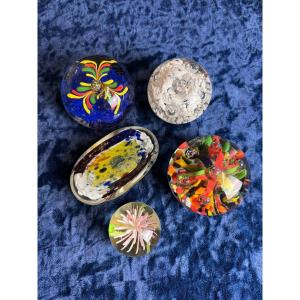 Lot Of Sulphur Balls Or Paperweights From The 19th And 20th Centuries