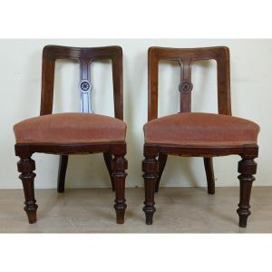 Beautiful Pair Of Quality 19th Century English Mahogany Chairs Circa 1850 