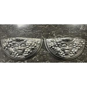 Rare Pair Of Vintage "medusa" Wall Lights 