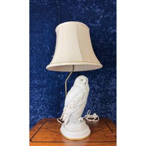 Raymond Watson: Very Original Porcelain "snowy Owl" Lamp