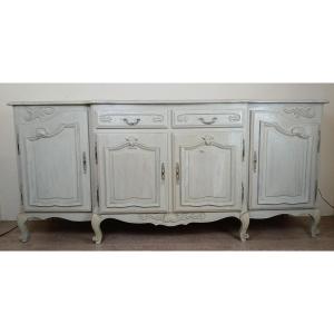 Magnifique Buffet En Enfilade Style Louis XV Provençal En Bois Laqué Vers 1900