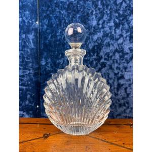 Dans Le Gout De Lalique : Superbe Carafe Coquillage En Cristal Vers 1970