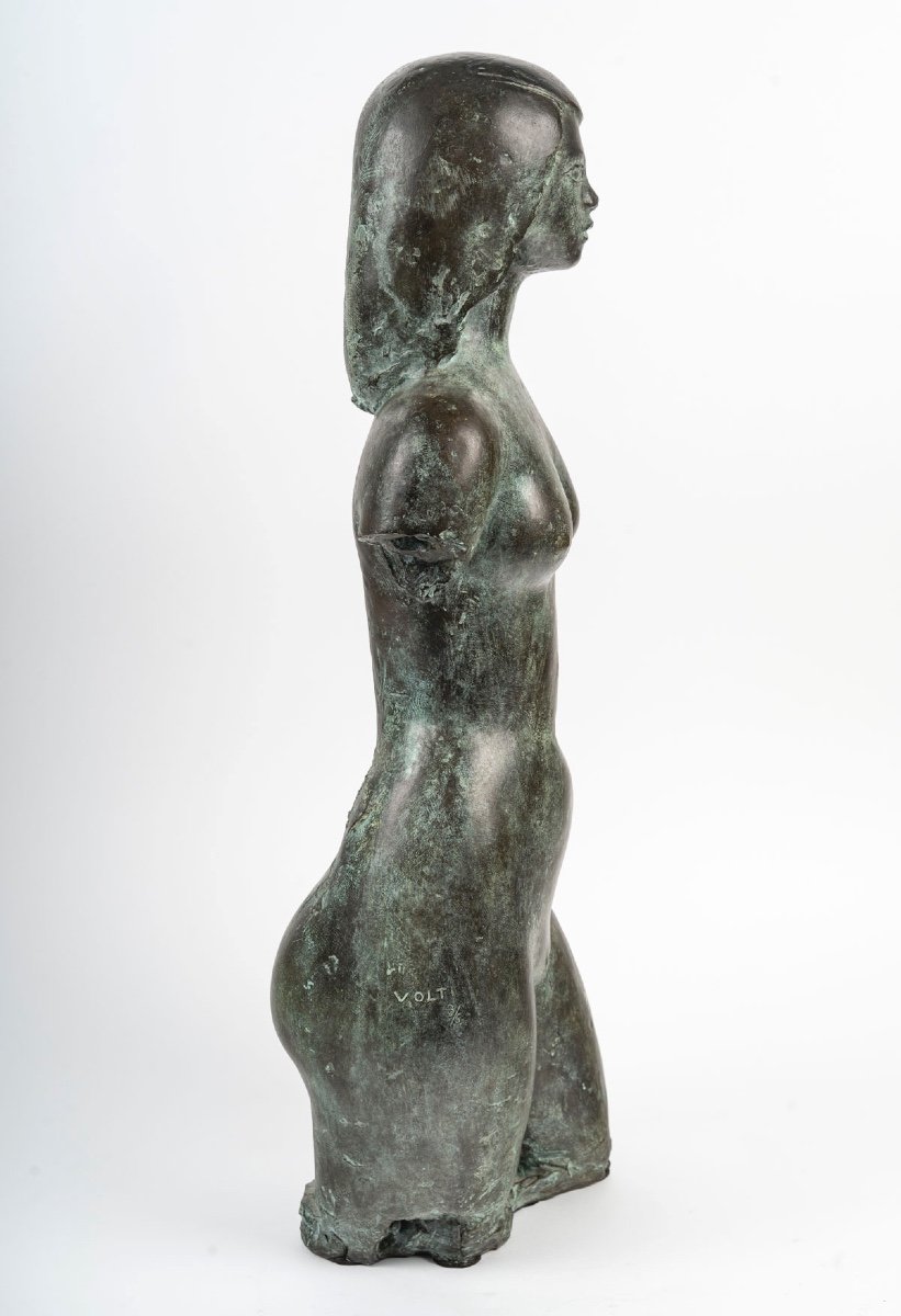 Sculpture Signed Volti Representing A Woman In Bust Named Leitchie-photo-4