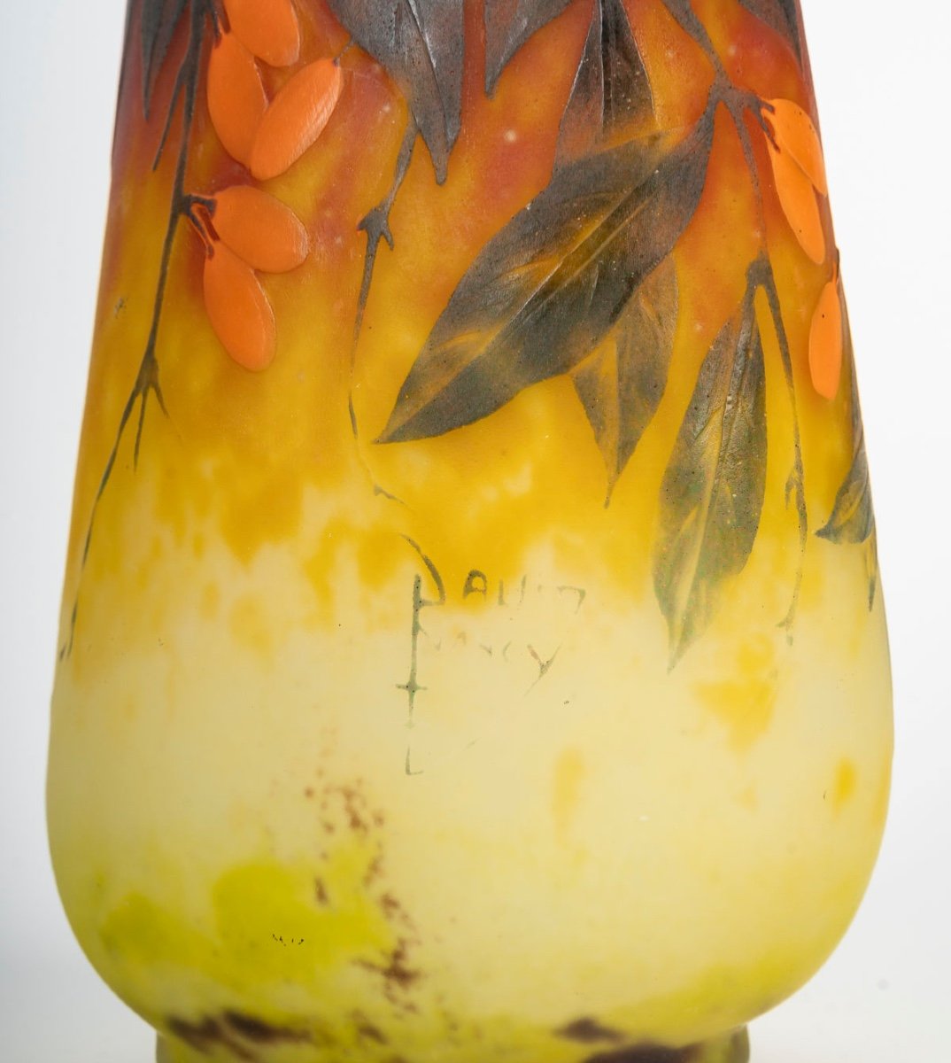 Daum Vase Decorated With Rosehips-photo-2