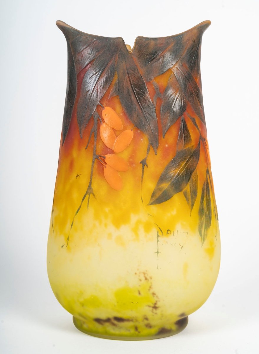 Daum Vase Decorated With Rosehips-photo-3